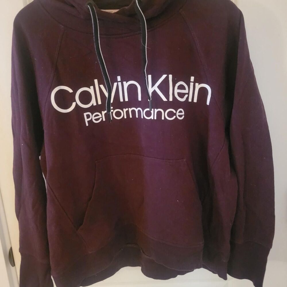 Sporty Hoodie Athleisure Lounge Calvin Klein Performance Women's Burgundy M